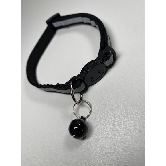 Cat Breakaway Collar New With Jingle Bell And Reflective Strip Black - Picture 3 of 5